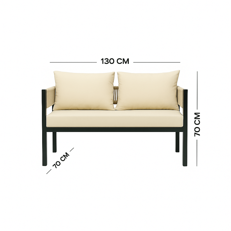 5 - Piece Outdoor Seating Set – Ideal for Garden and Balcony – Beige - Al Rugaib Furniture