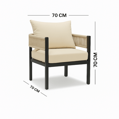 5 - Piece Outdoor Seating Set – Ideal for Garden and Balcony – Beige - Al Rugaib Furniture