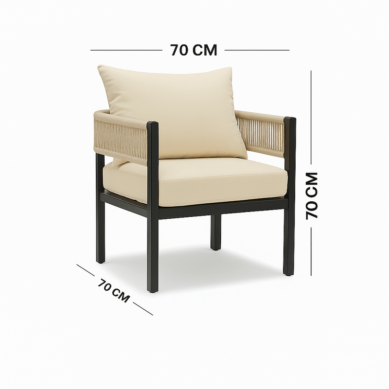 5 - Piece Outdoor Seating Set – Ideal for Garden and Balcony – Beige - Al Rugaib Furniture