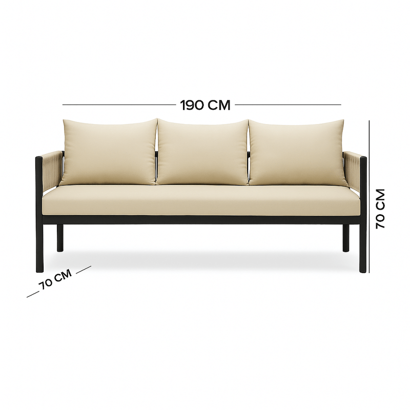 5 - Piece Outdoor Seating Set – Ideal for Garden and Balcony – Beige - Al Rugaib Furniture