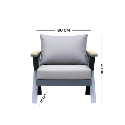 5 - Piece Outdoor Seating Set with Elegant Gray Design - Al Rugaib Furniture