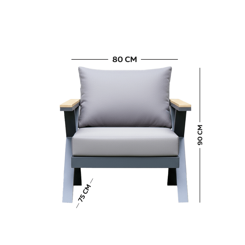 5 - Piece Outdoor Seating Set with Elegant Gray Design - Al Rugaib Furniture