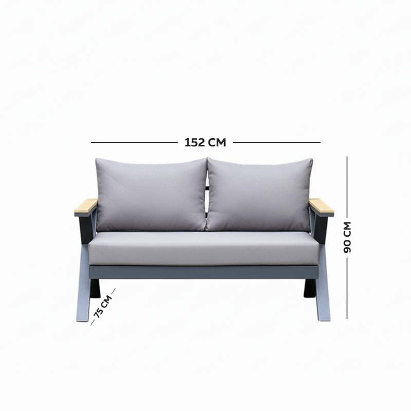 5 - Piece Outdoor Seating Set with Elegant Gray Design - Al Rugaib Furniture