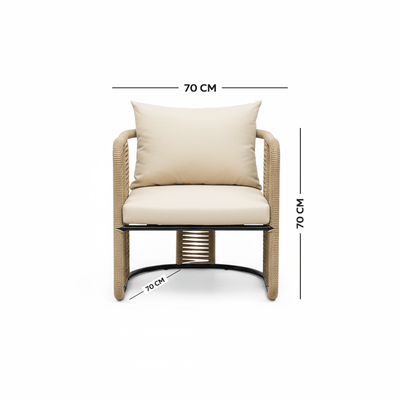 5 - Piece Practical Beige Outdoor Seating Set - Al Rugaib Furniture