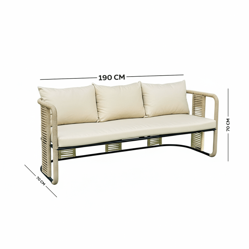 5 - Piece Practical Beige Outdoor Seating Set - Al Rugaib Furniture