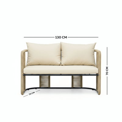 5 - Piece Practical Beige Outdoor Seating Set - Al Rugaib Furniture