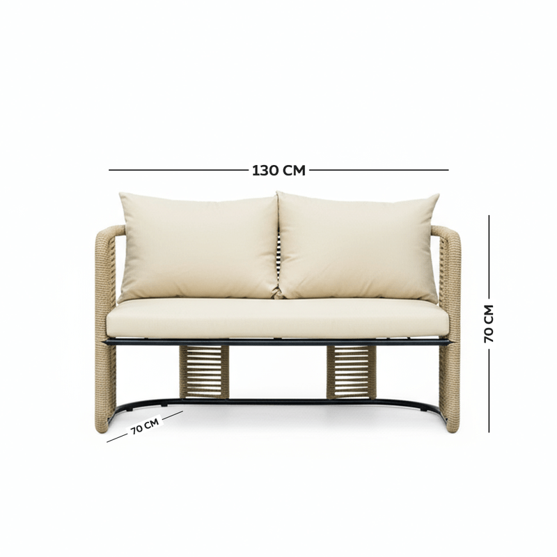 5 - Piece Practical Beige Outdoor Seating Set - Al Rugaib Furniture