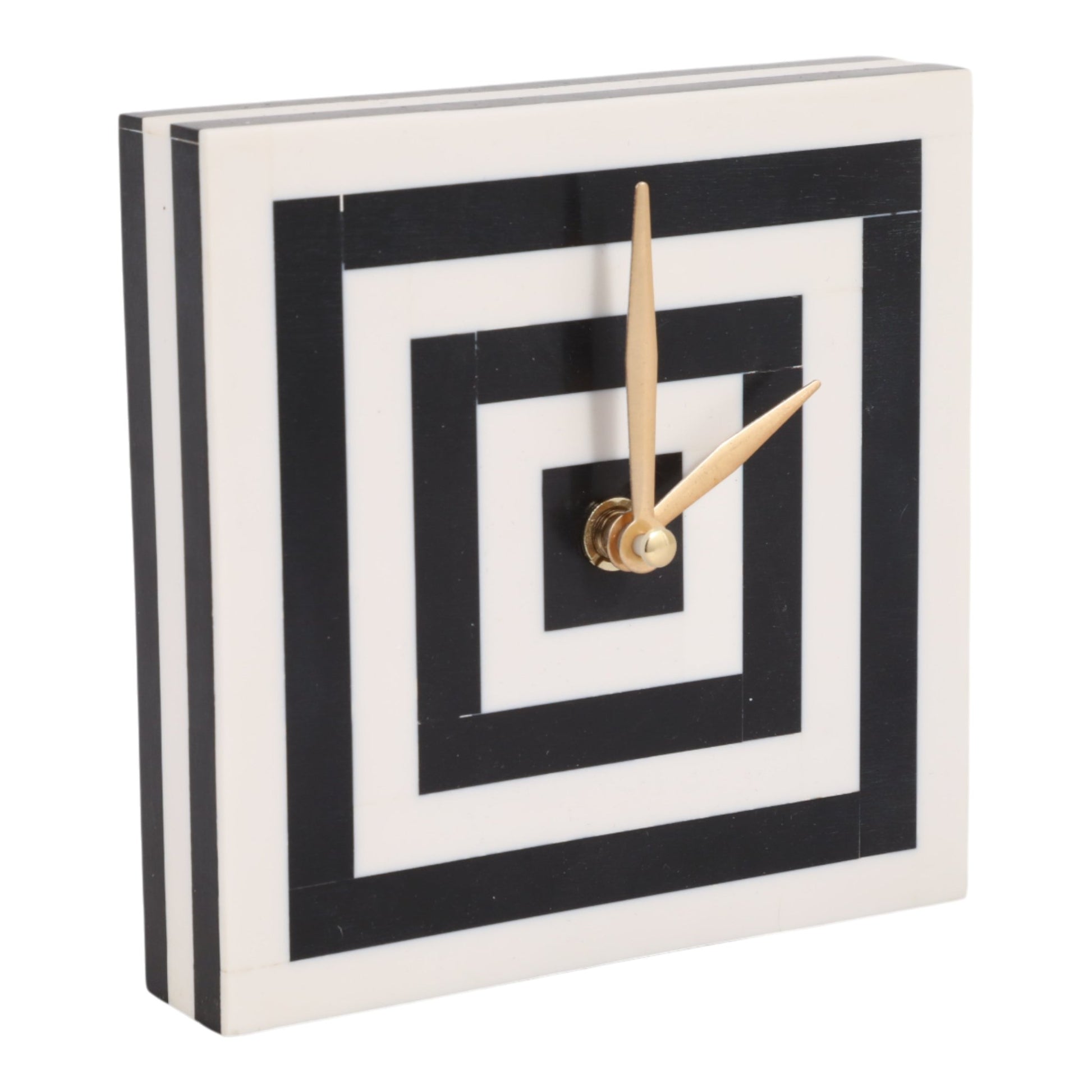 5" Square Resin Clock, White/black Clocks| Sagebrook Home