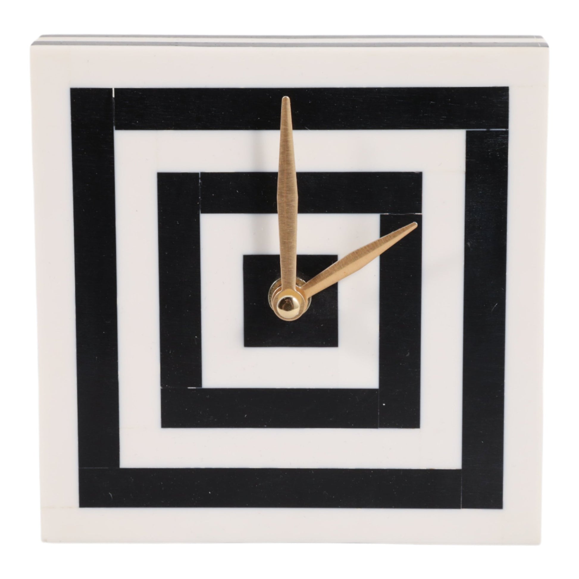 5" Square Resin Clock, White/black Clocks| Sagebrook Home