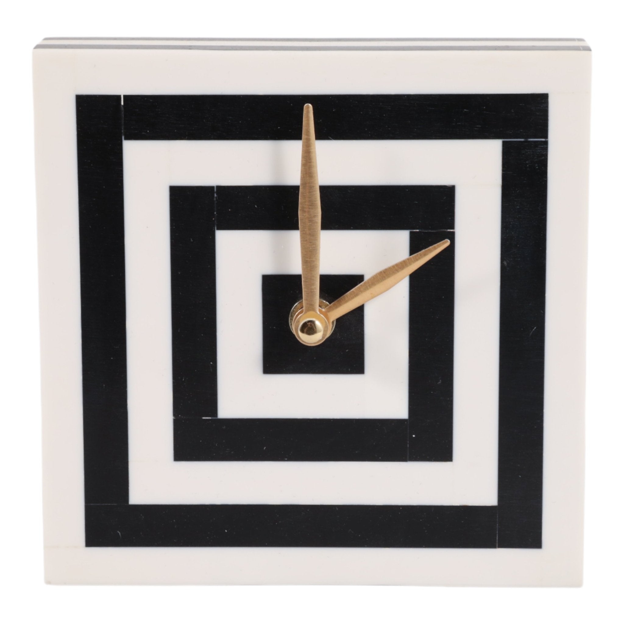 5" Square Resin Clock, White/black Clocks| Sagebrook Home