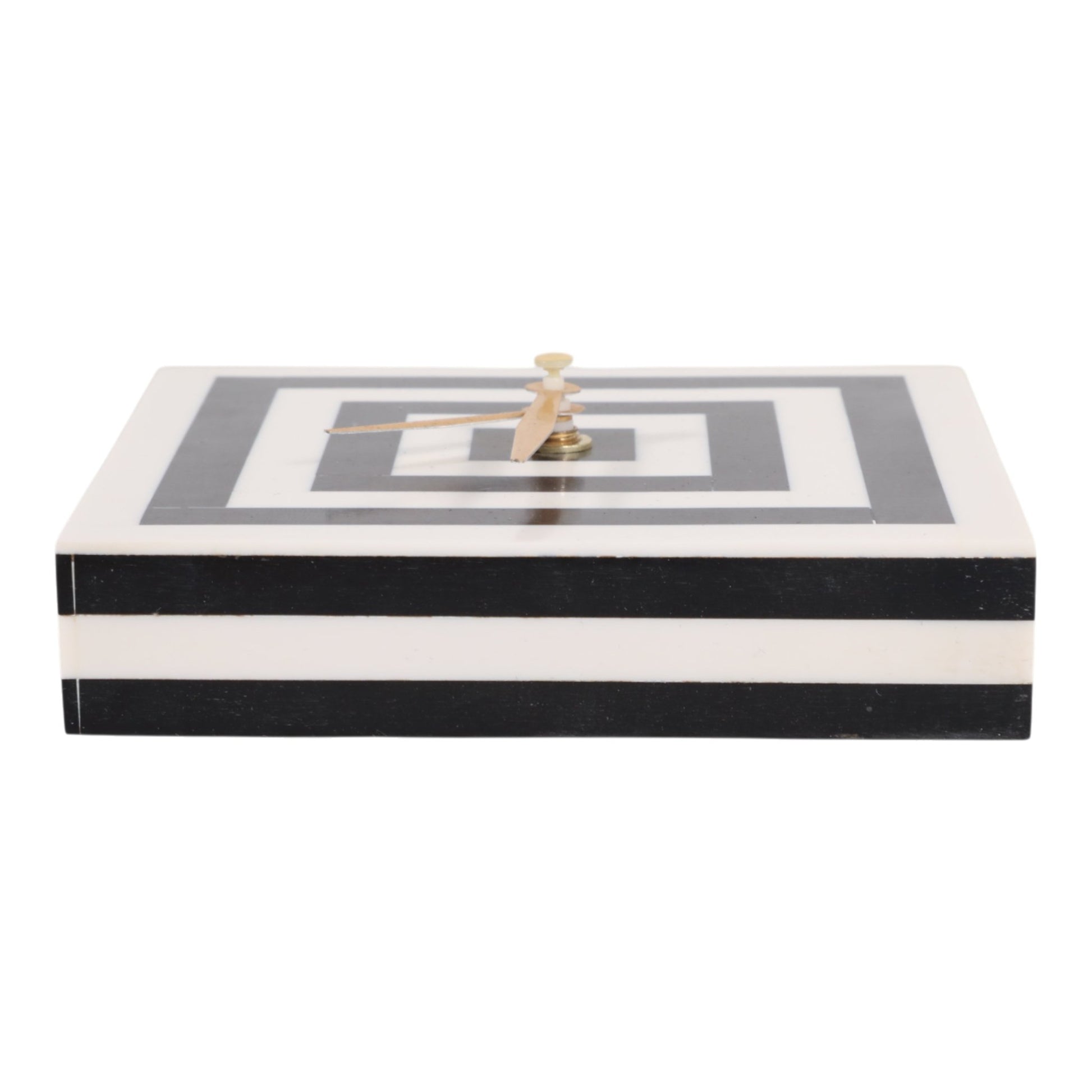 5" Square Resin Clock, White/black Clocks| Sagebrook Home