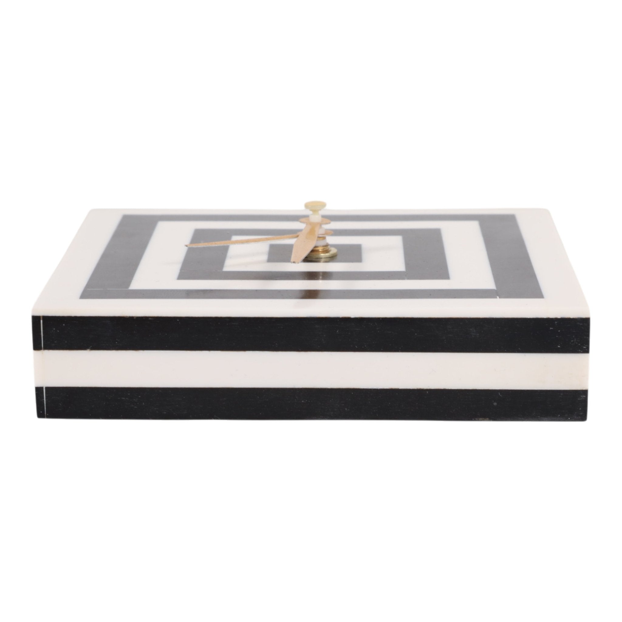 5" Square Resin Clock, White/black Clocks| Sagebrook Home