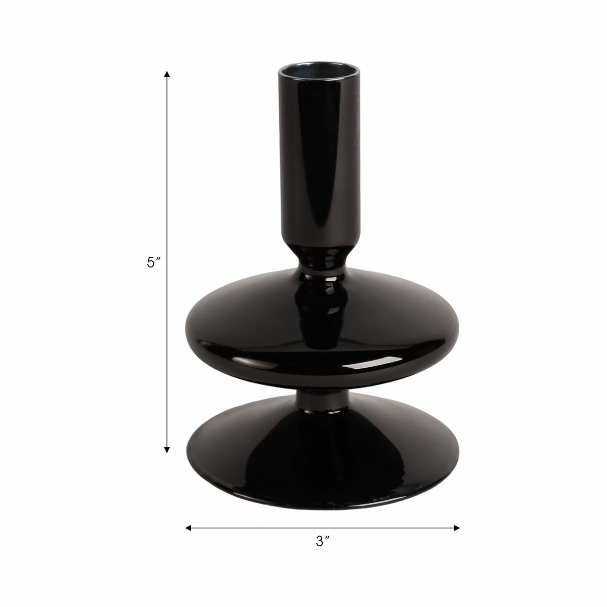 5" Vintage Glass Taper Candle Holder, Black Candle Holders| Sagebrook Home