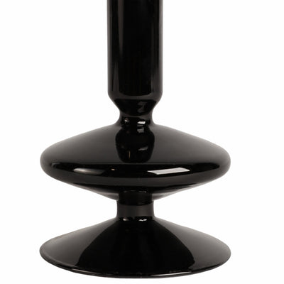5" Vintage Glass Taper Candle Holder, Black - Al Rugaib Furniture