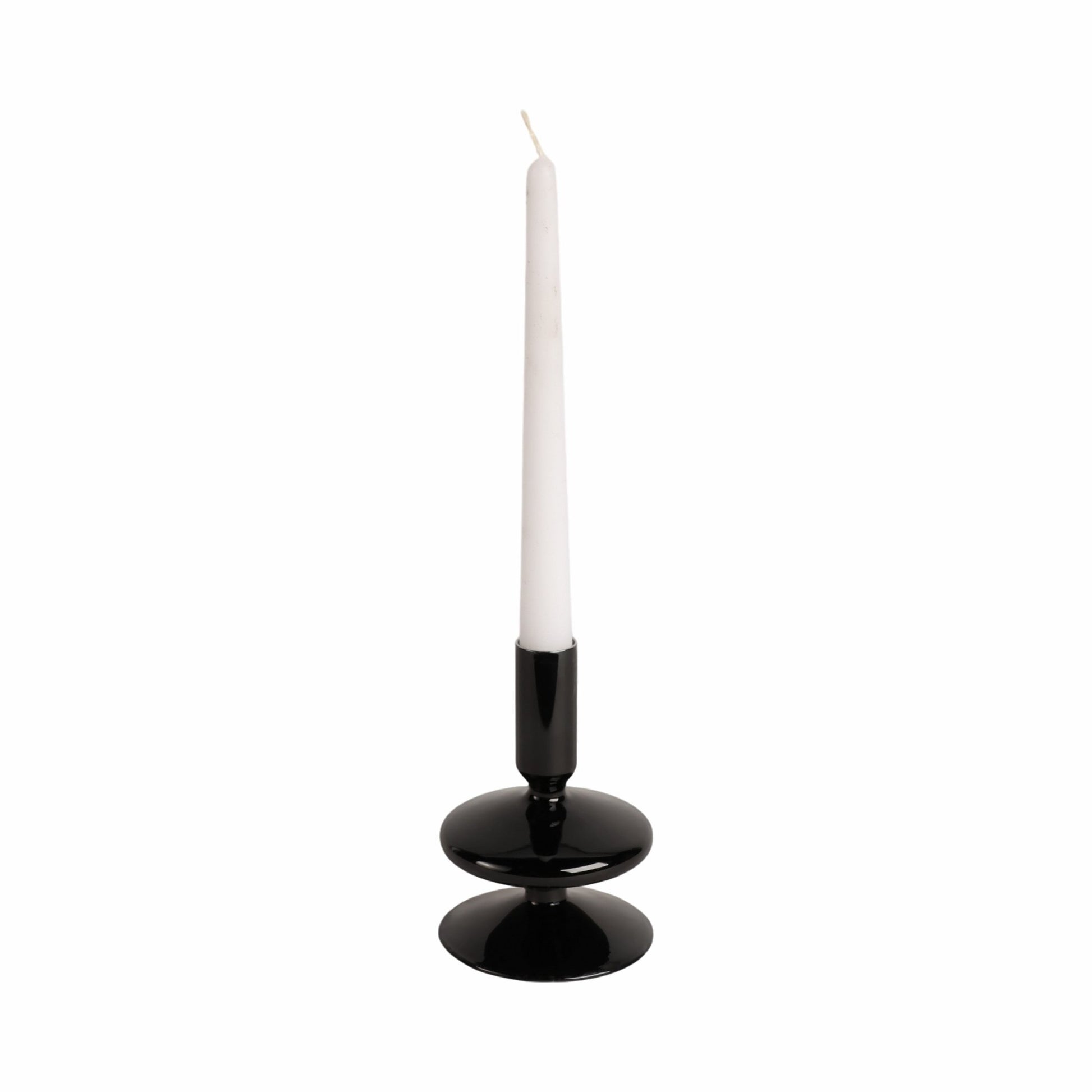 5" Vintage Glass Taper Candle Holder, Black Candle Holders| Sagebrook Home