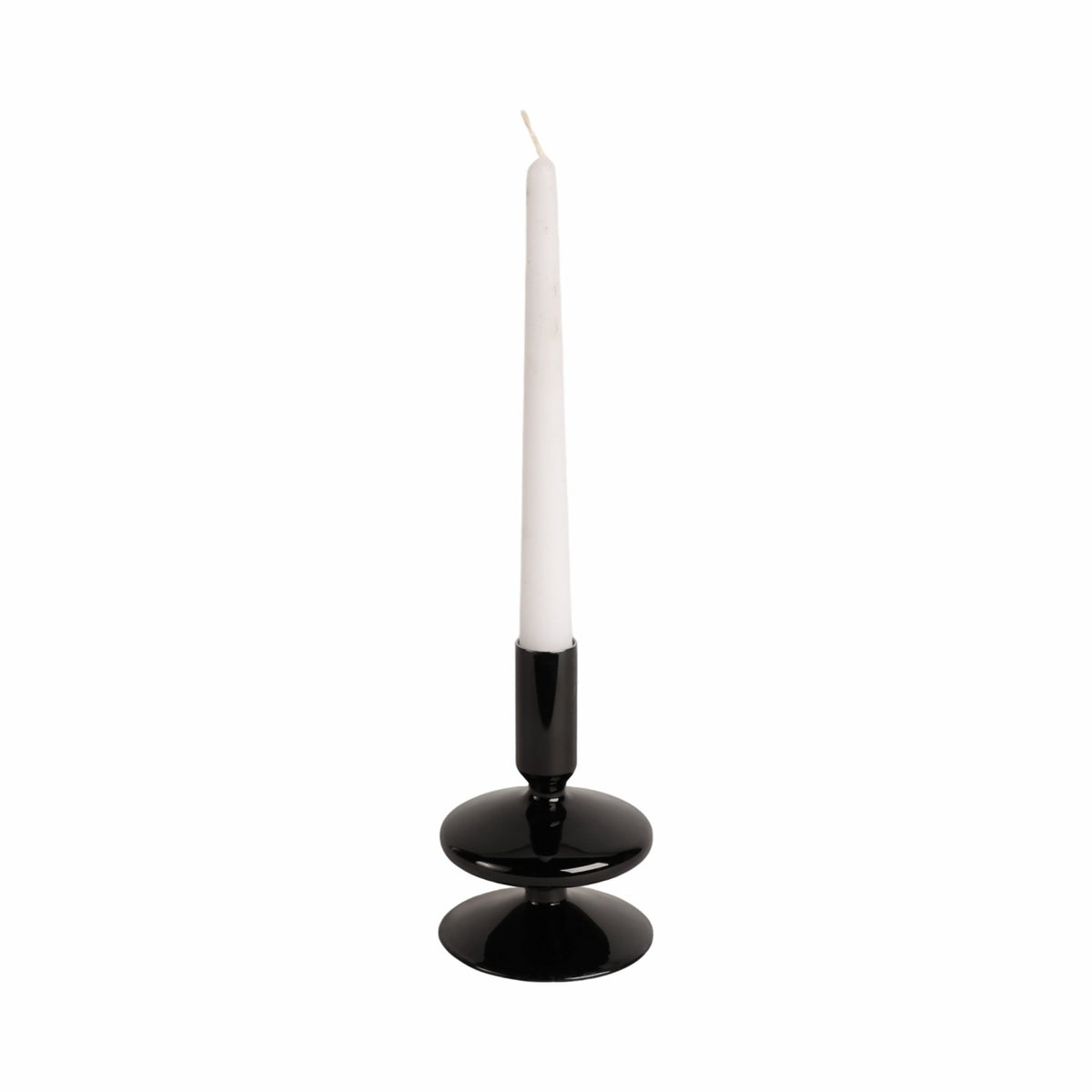 5" Vintage Glass Taper Candle Holder, Black Candle Holders| Sagebrook Home
