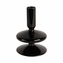 5" Vintage Glass Taper Candle Holder, Black