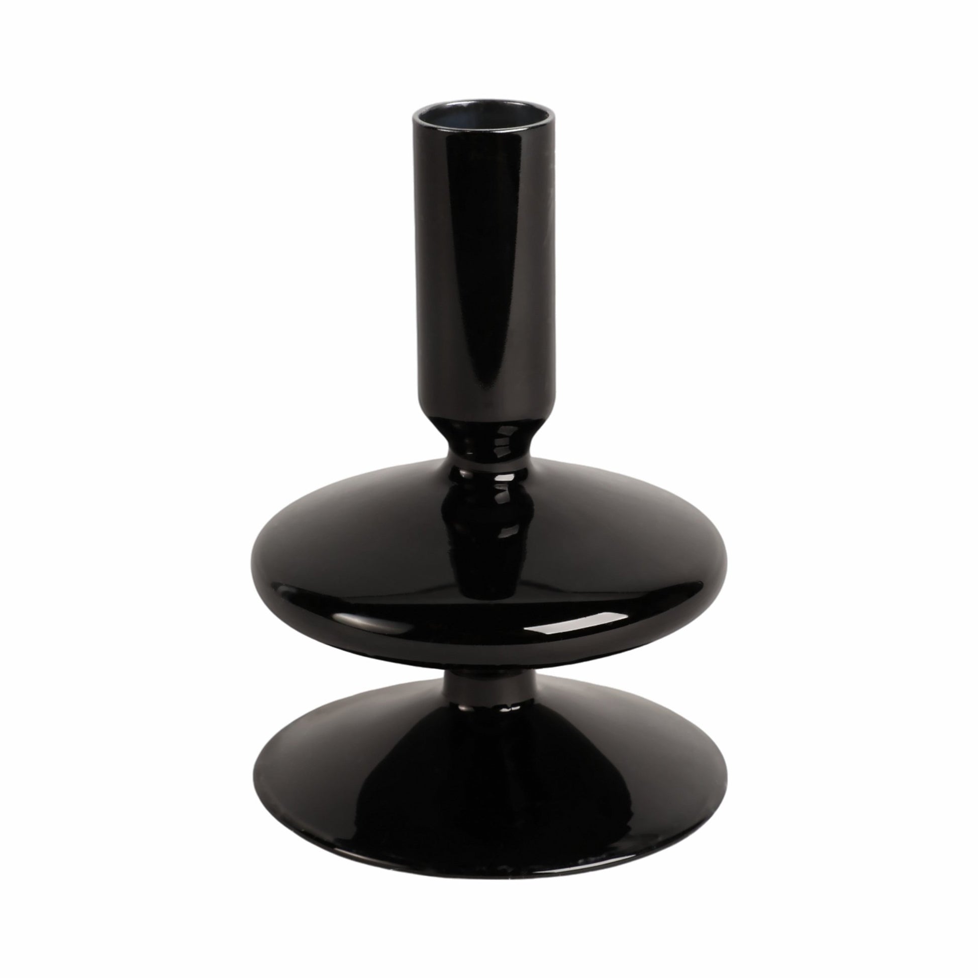 5" Vintage Glass Taper Candle Holder, Black Candle Holders| Sagebrook Home