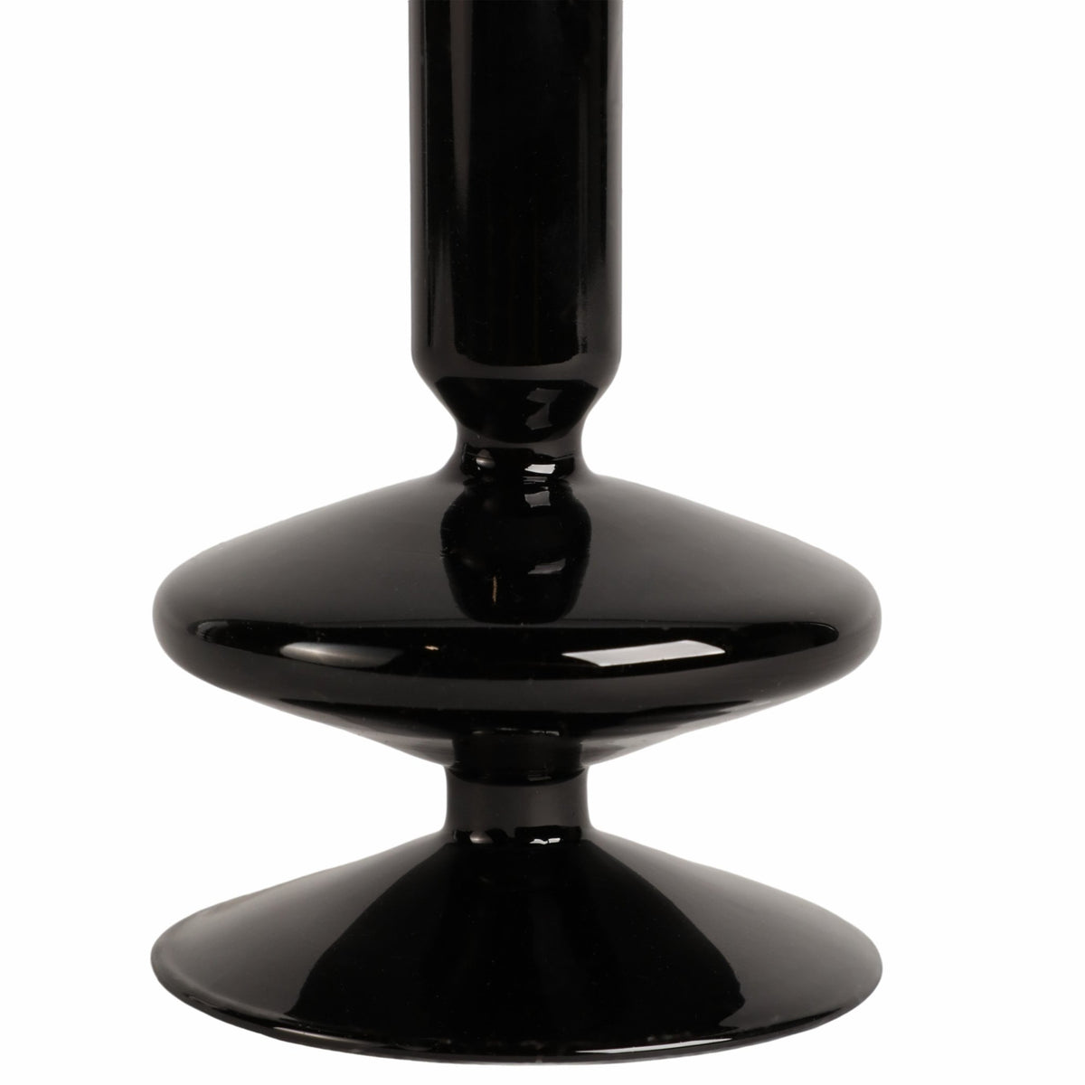 5" Vintage Glass Taper Candle Holder, Black Candle Holders| Sagebrook Home