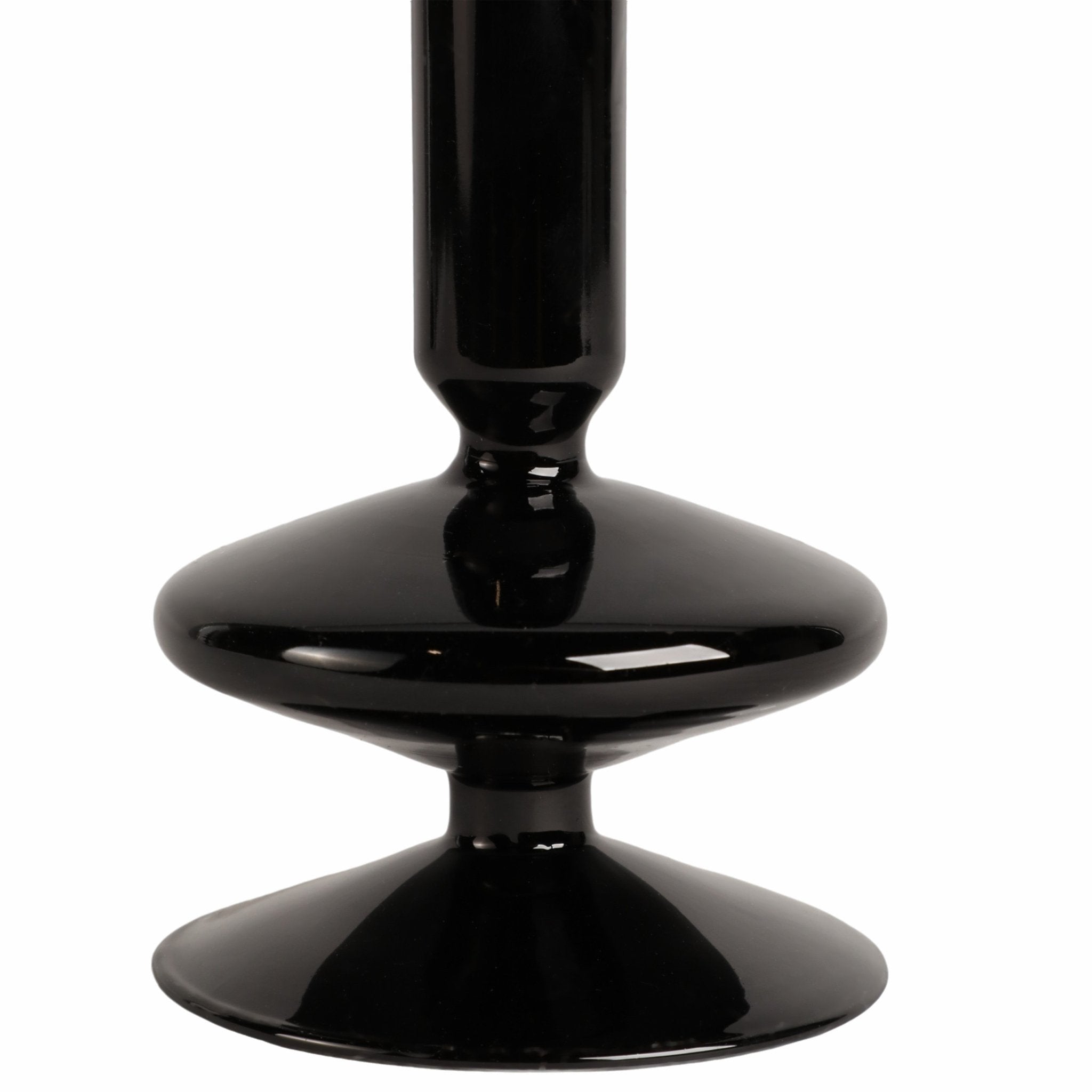 5" Vintage Glass Taper Candle Holder, Black Candle Holders| Sagebrook Home