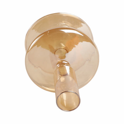5" Vintage Glass Taper Candle Holder, Gold Luster - Al Rugaib Furniture