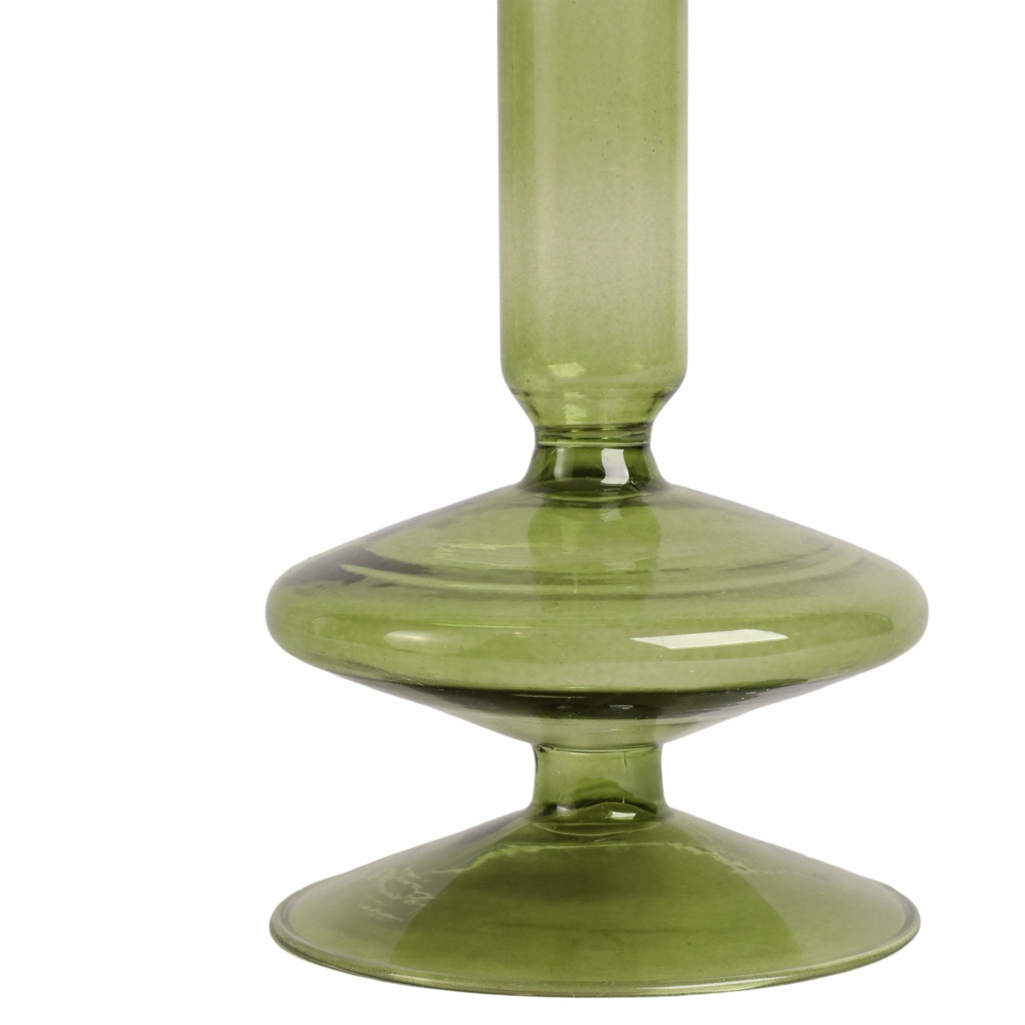 5" Vintage Glass Taper Candle Holder, Olive Candle Holders| Sagebrook Home