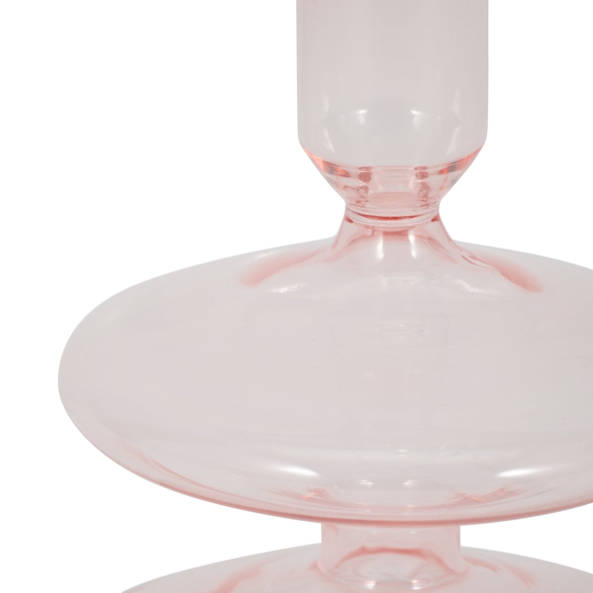 5" Vintage Glass Taper Candle Holder, Pink Candle Holders| Sagebrook Home