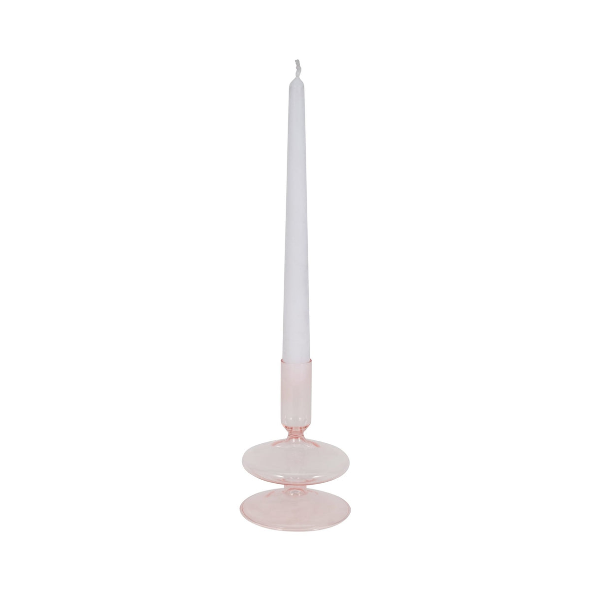 5" Vintage Glass Taper Candle Holder, Pink Candle Holders| Sagebrook Home