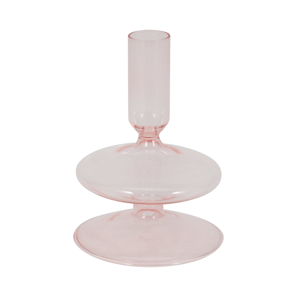 5" Vintage Glass Taper Candle Holder, Pink Candle Holders| Sagebrook Home