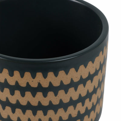 5" Zig - zag Planter W/ Stand, Teal - Al Rugaib Furniture