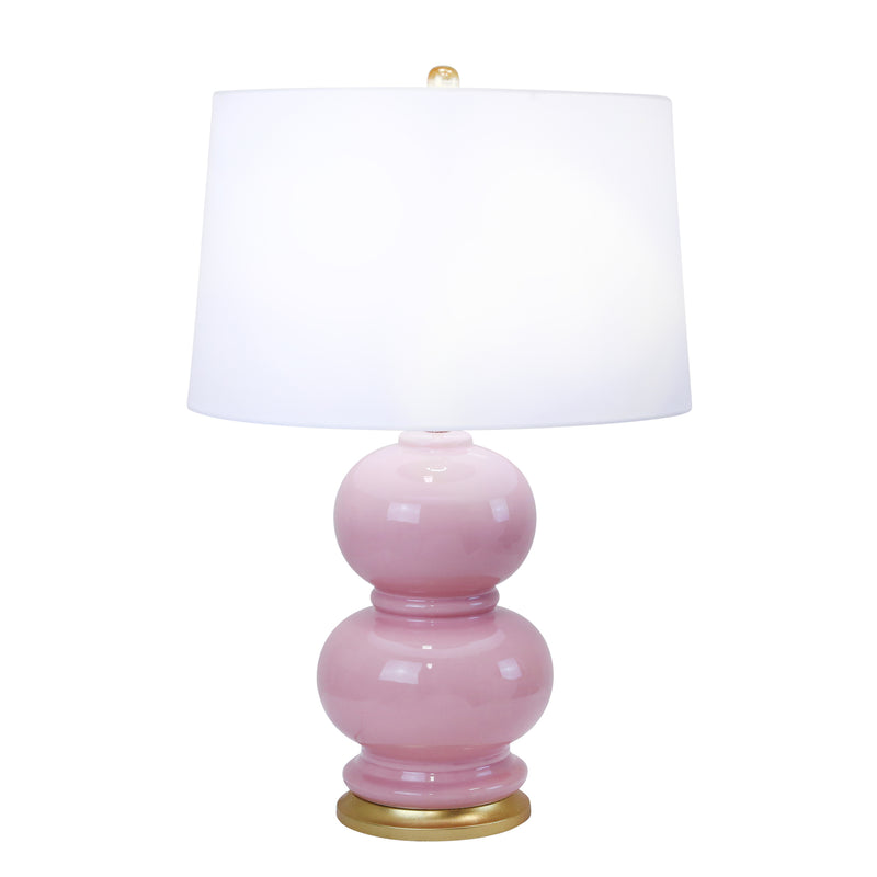 CERAMIC 27" DOUBLE GOURD TABLELAMP, PINK