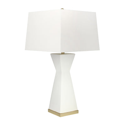CERAMIC 34" HOURGLASS TABLE LAMP, WHITE
