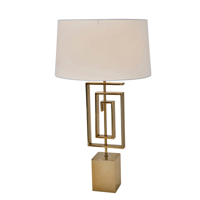 STAINLESS STEEL 28 GEOMETRICTABLE LAMP, GOLD