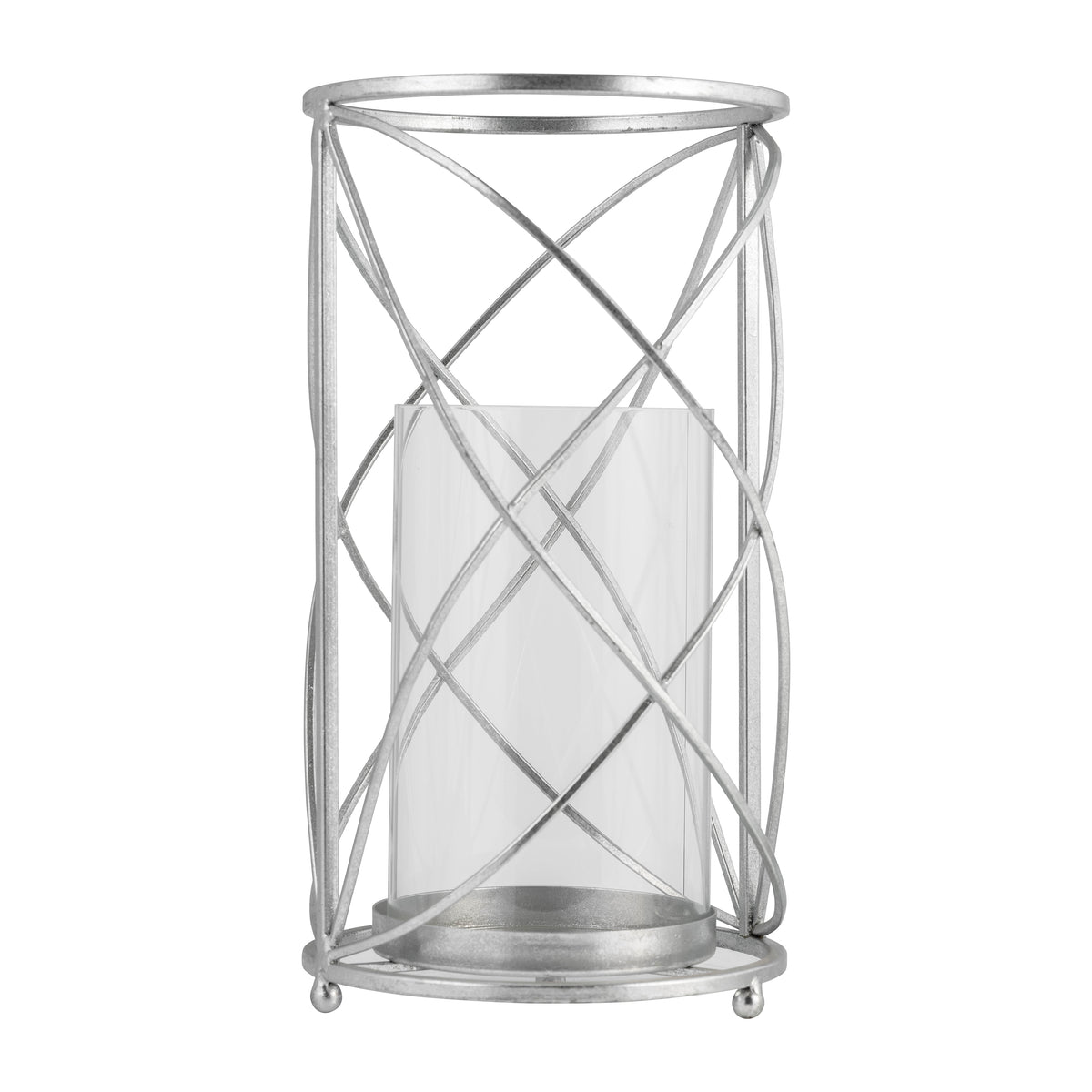 METAL 13" TABLE TOP DECOR, SILVER Candle Holders| Sagebrook Home