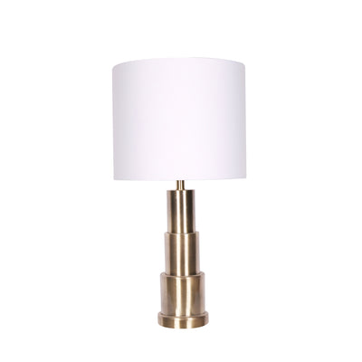 METAL STACKED CYLINDER LAMP BRASS GOLD