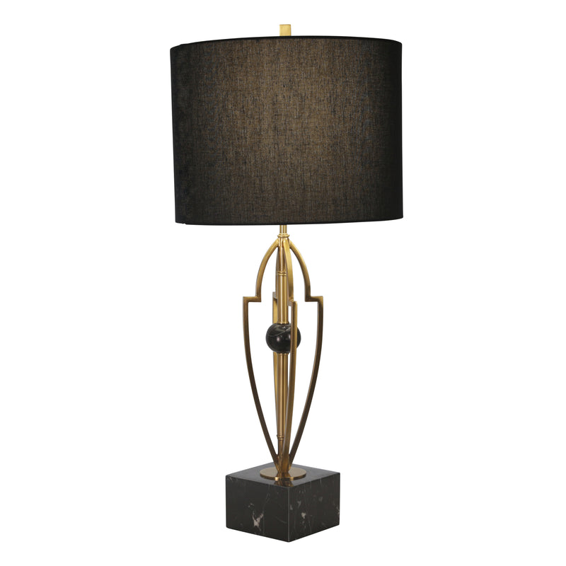 METAL 31.5" TABLE LAMP WITH BLACK MARBLE BASE, GOL