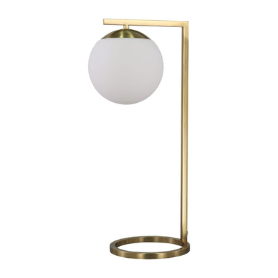 Metal, 20" Frosted Globe Desk Lamp, Gold