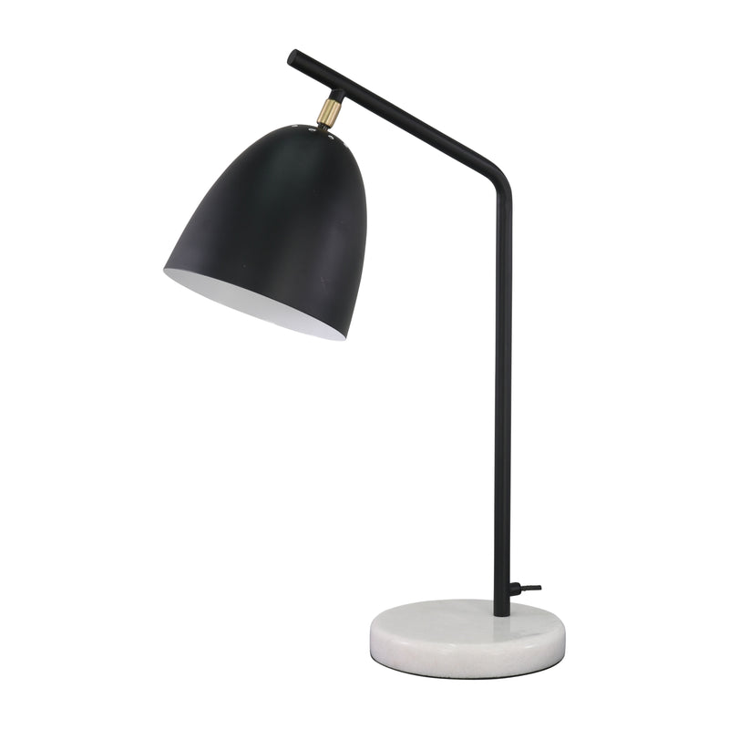 Metal/Marble, 22" Desk Lamp, Black/White Al Rugaib Furniture