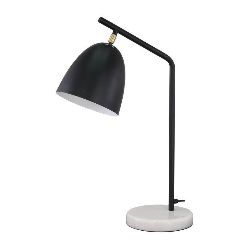 Metal/Marble, 22" Desk Lamp, Black/White