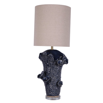 CERAMIC 36" ABSTRACT TABLE LAMP, BLUE