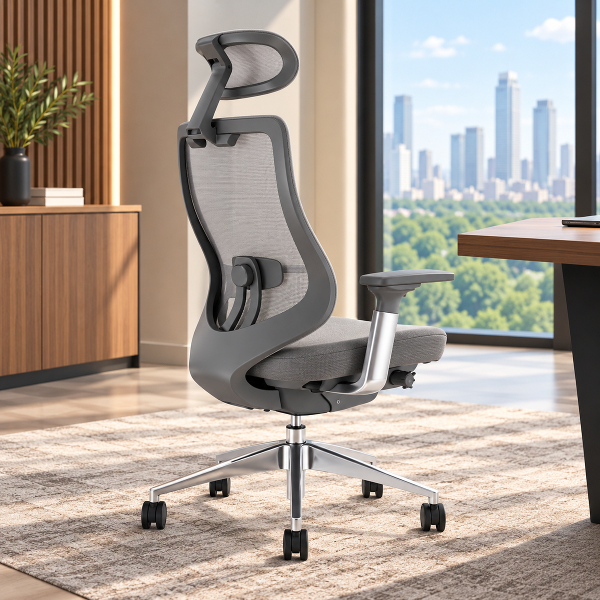 High back chair Grey