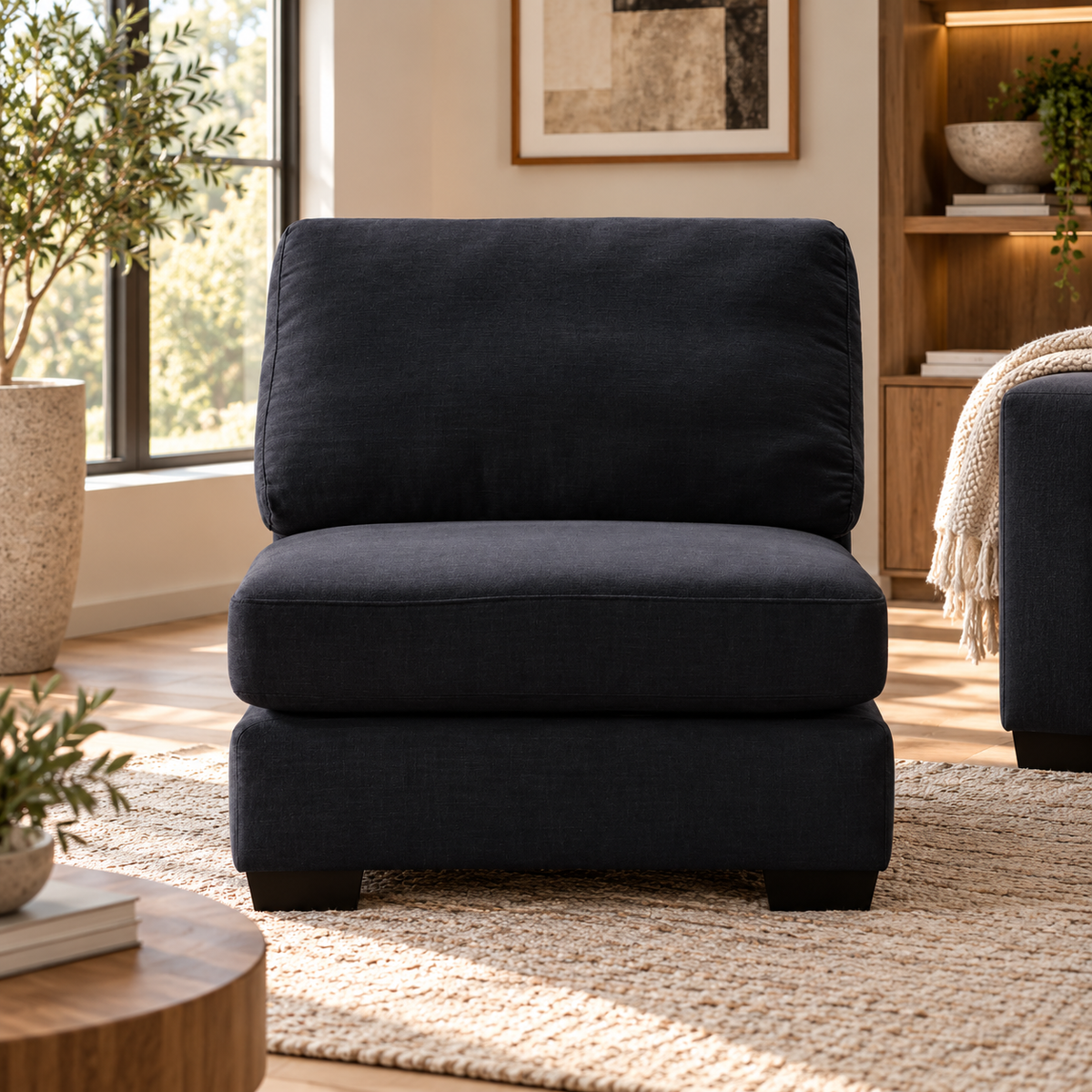Scott Navy Armless Chair