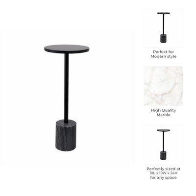 طاولة مشروبات من الرخام الأسود مع الذهب