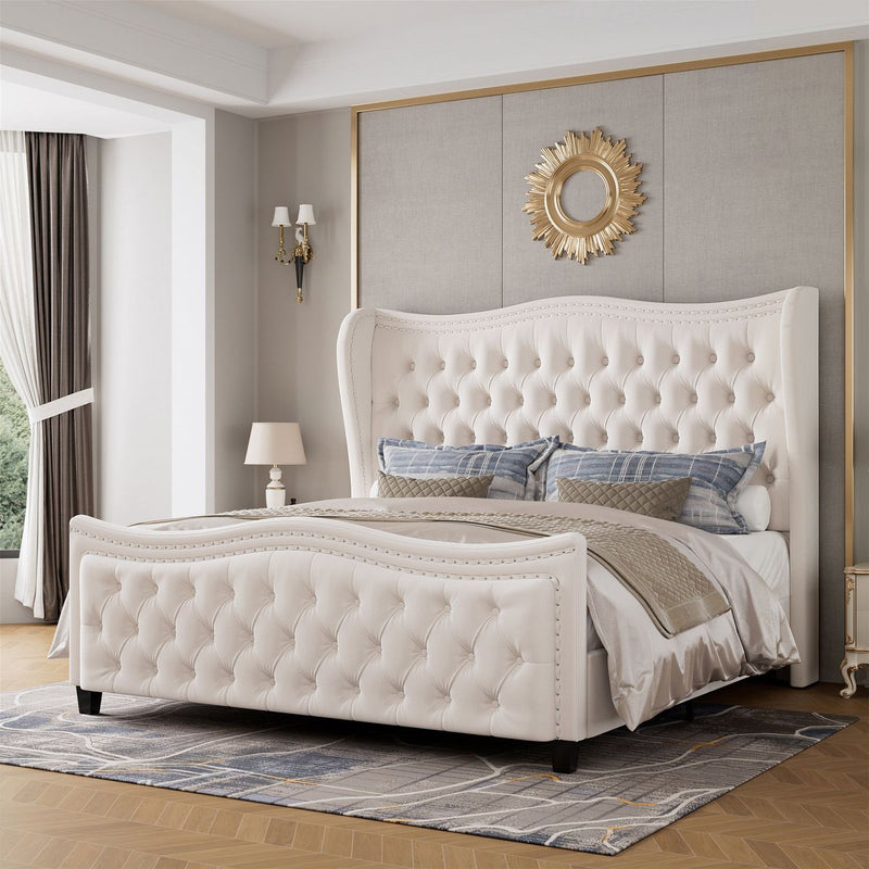 Royal | Off White Boucle MajesticMist Bed - Off White