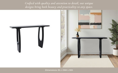 51x32 Modern Mid - century Console Table, Blk 2bxs - Al Rugaib Furniture
