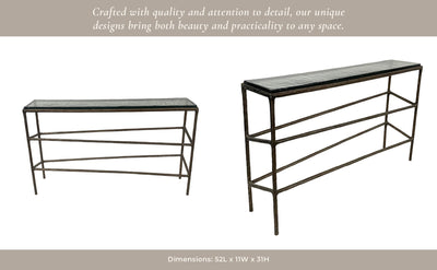 52" Bowman Glass Top Console Table - Al Rugaib Furniture