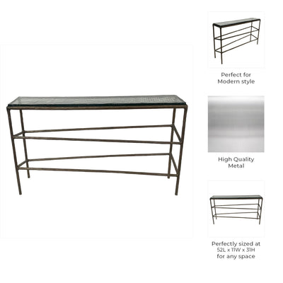 52" Bowman Glass Top Console Table - Al Rugaib Furniture
