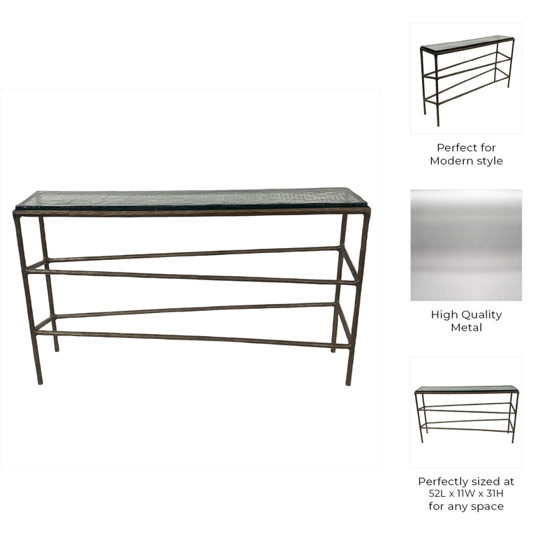 52" Bowman Glass Top Console Table - Al Rugaib Furniture