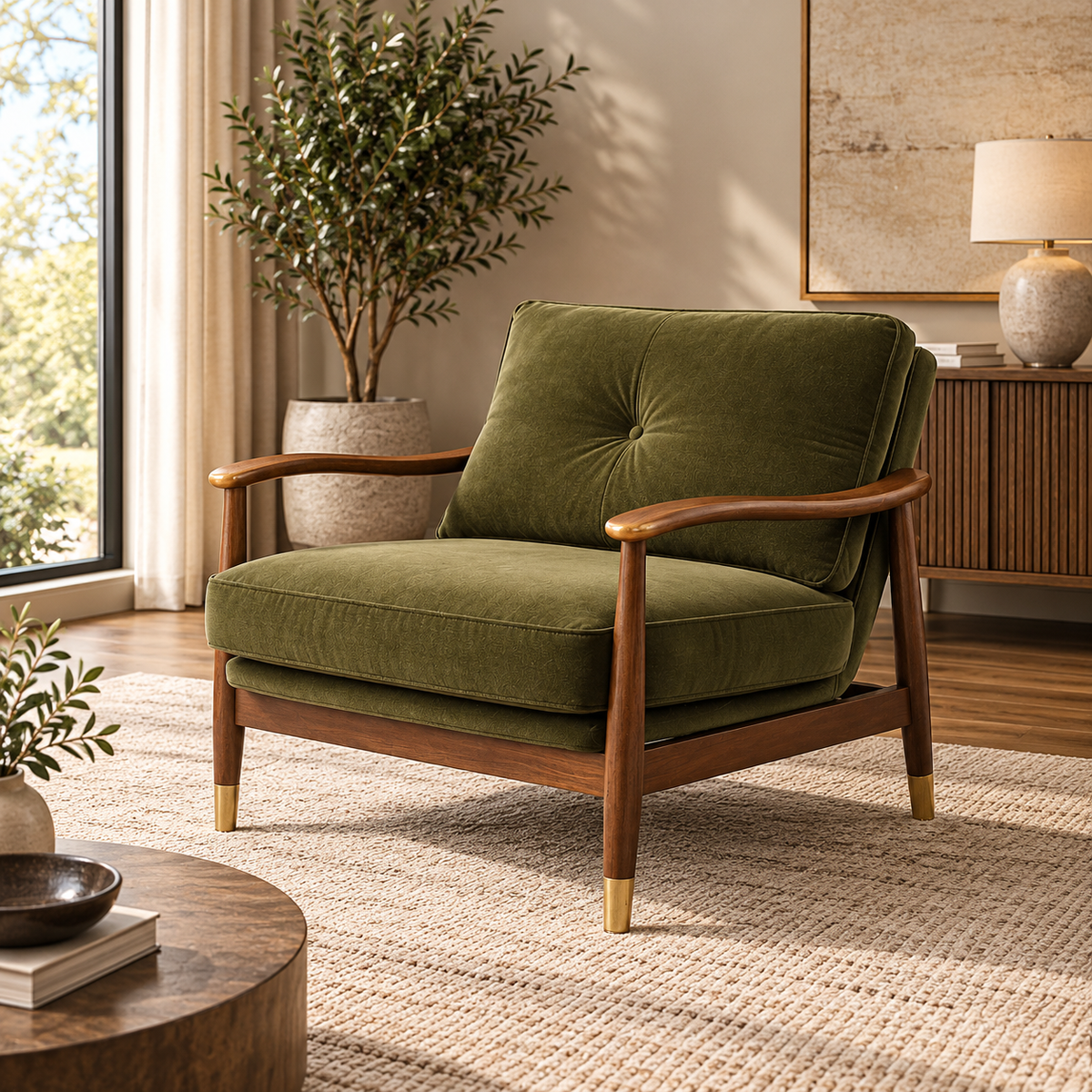 Terrona Accent Chair - Olive