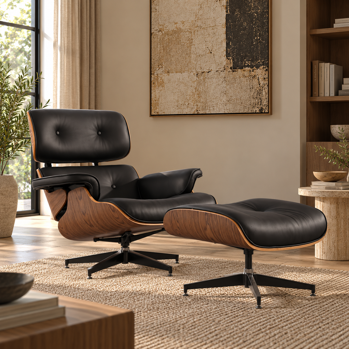 Palisander Wood Lounge Chair - Dark Slate Gray